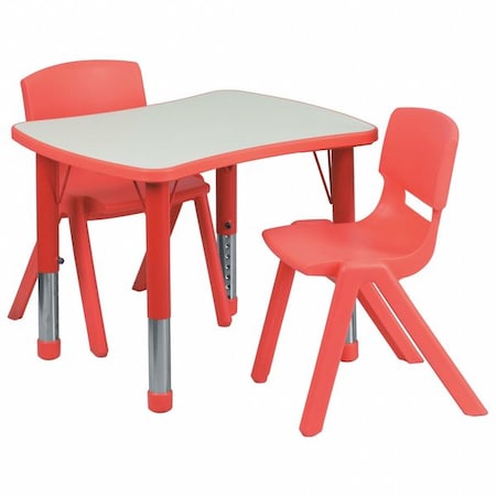 Rectangle Table Set, Plastic, Steel, Grey MPN:YU-YCY-098-0032-RECT-TBL-RED-GG