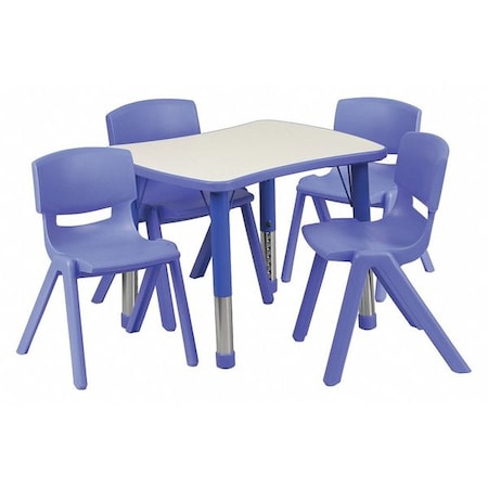Rectangle Activity Table, 21.875 W, 26.625 L, 23.5 H, Plastic, Steel, Grey MPN:YU-YCY-098-0034-RECT-TBL-BLUE-GG