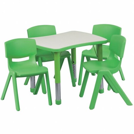 Rectangle Activity Table, Plastic, Steel, Grey MPN:YU-YCY-098-0034-RECT-TBL-GREEN-GG