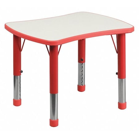 Rectangle Activity Table, Plastic, Steel, Red MPN:YU-YCY-098-RECT-TBL-RED-GG