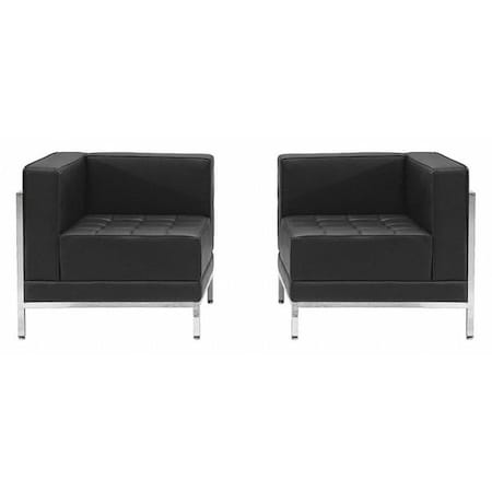 Hercules Imagination Two Piece Corner Chair Set, Black Seat, Black Back, 28-1/2 in W 28-1/2