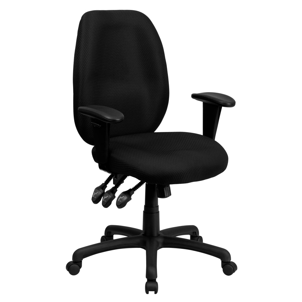Flash Furniture Ergonomic Fabric High-Back Multifunctional Swivel Chair, Black MPN:BT-6191H-BK-GG