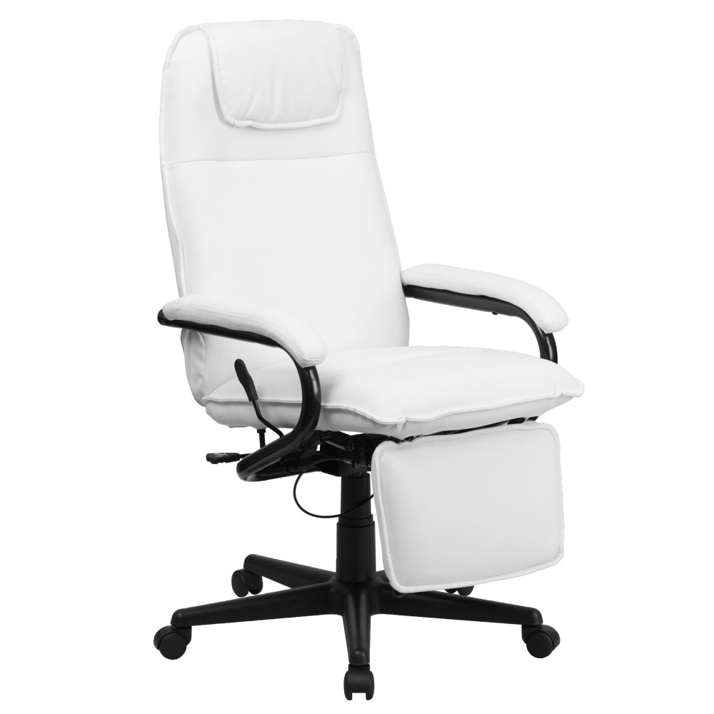 Flash Furniture Ergonomic LeatherSoft Faux Leather High-Back Reclining Swivel Chair, White/Black MPN:BT-70172-WH-GG