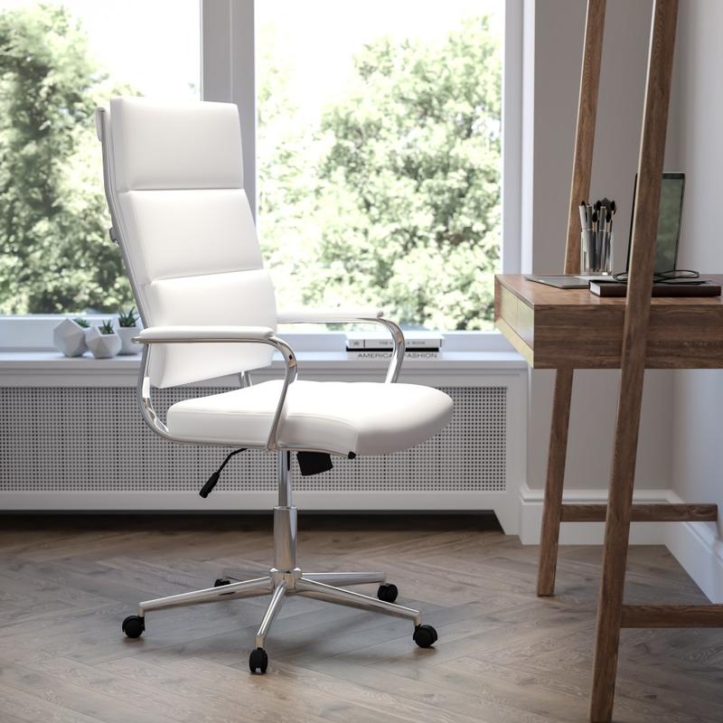 Flash Furniture LeatherSoft Faux Leather High-Back Contemporary Executive Office Chair, White MPN:BT20595H2WH
