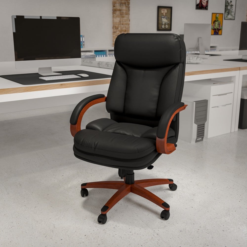 Flash Furniture Ergonomic LeatherSoft High-Back Executive Office Chair, Black, BT90171HS MPN:BT90171HS