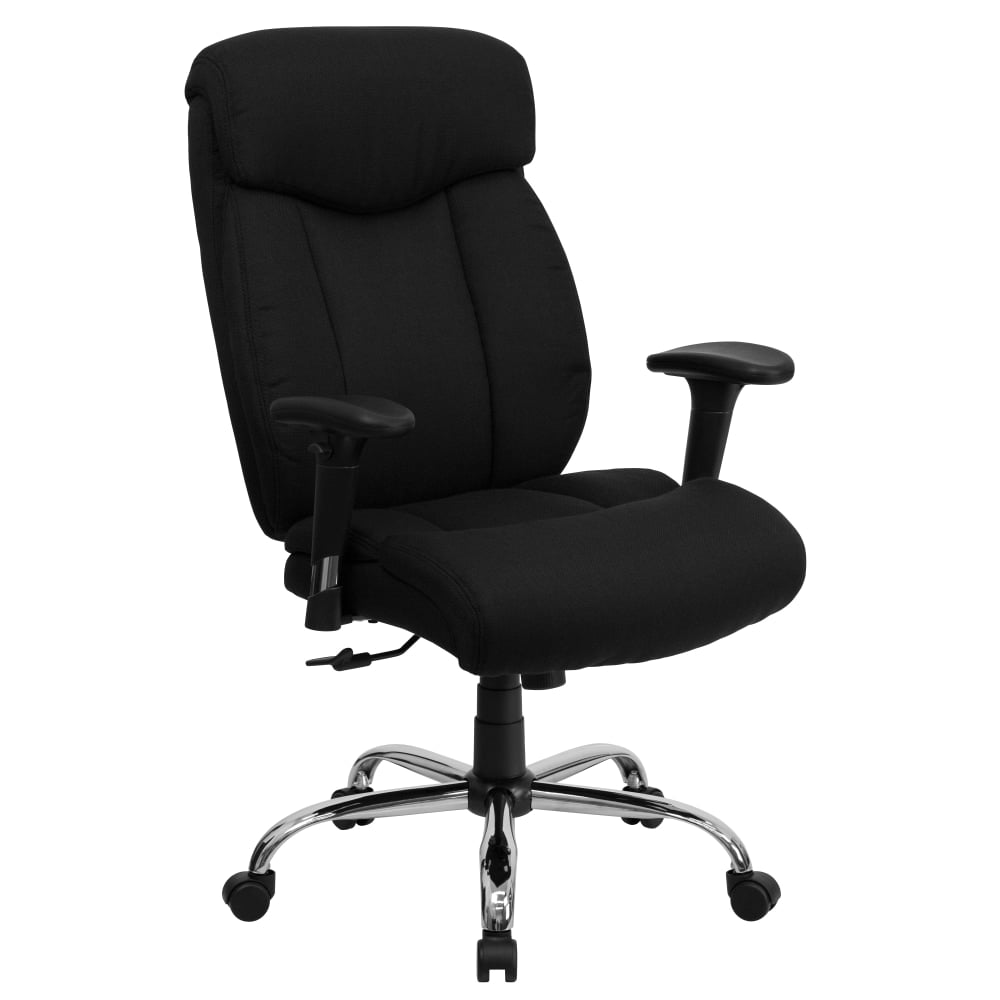 Flash Furniture HERCULES Big & Tall Ergonomic Fabric High-Back Swivel Office Chair With Adjustable Arms, Black MPN:GO-1235-BK-FAB-A-GG