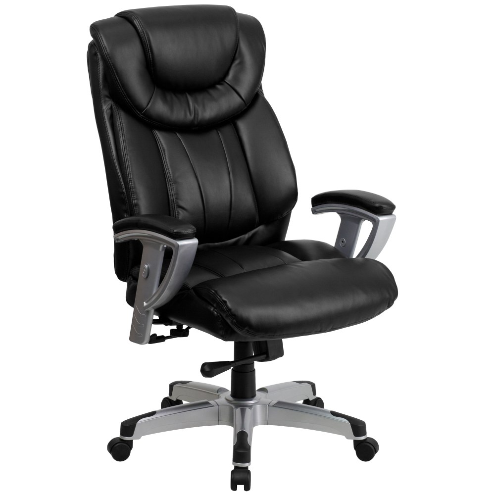 Flash Furniture Hercules Big & Tall LeatherSoft Faux Leather Swivel Office Chair With Adjustable Arms, Black MPN:GO-1534-BK-LEA-GG