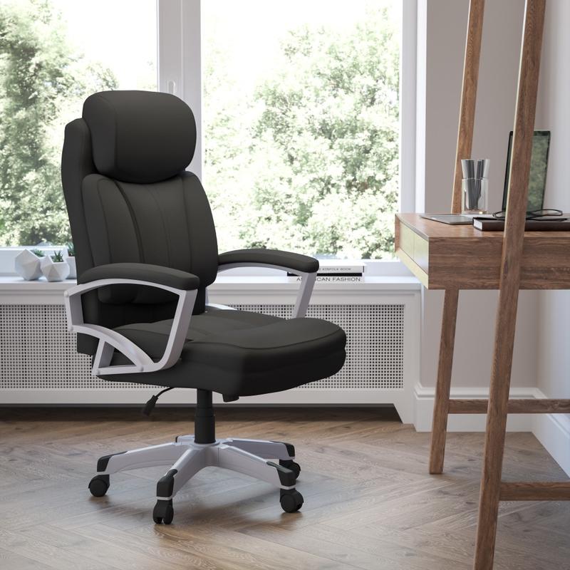 Flash Furniture HERCULES Big & Tall Ergonomic Fabric High-Back Swivel Office Chair, Black/Silver MPN:GO-1850-1-FAB-GG