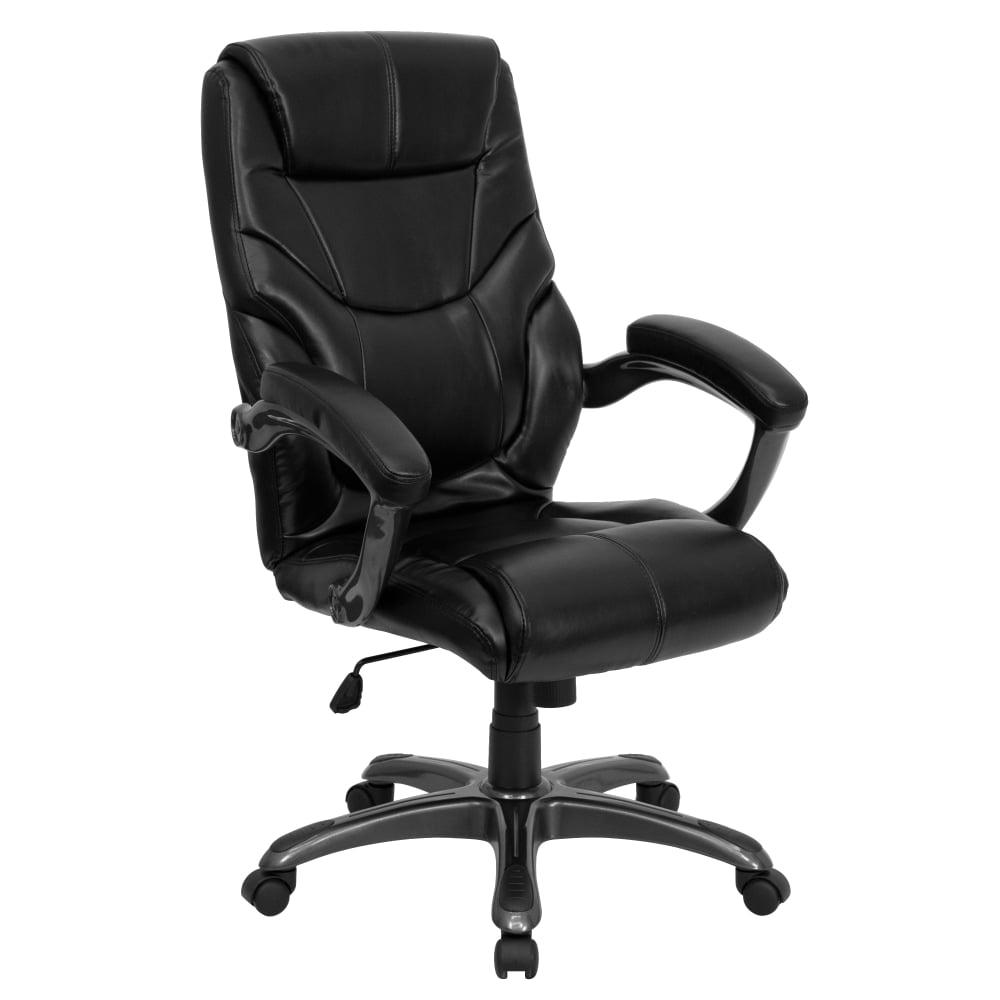 Flash Furniture Overstuffed Ergonomic LeatherSoft Faux Leather High-Back Swivel Chair, Black MPN:GO-724H-BK-LEA-GG