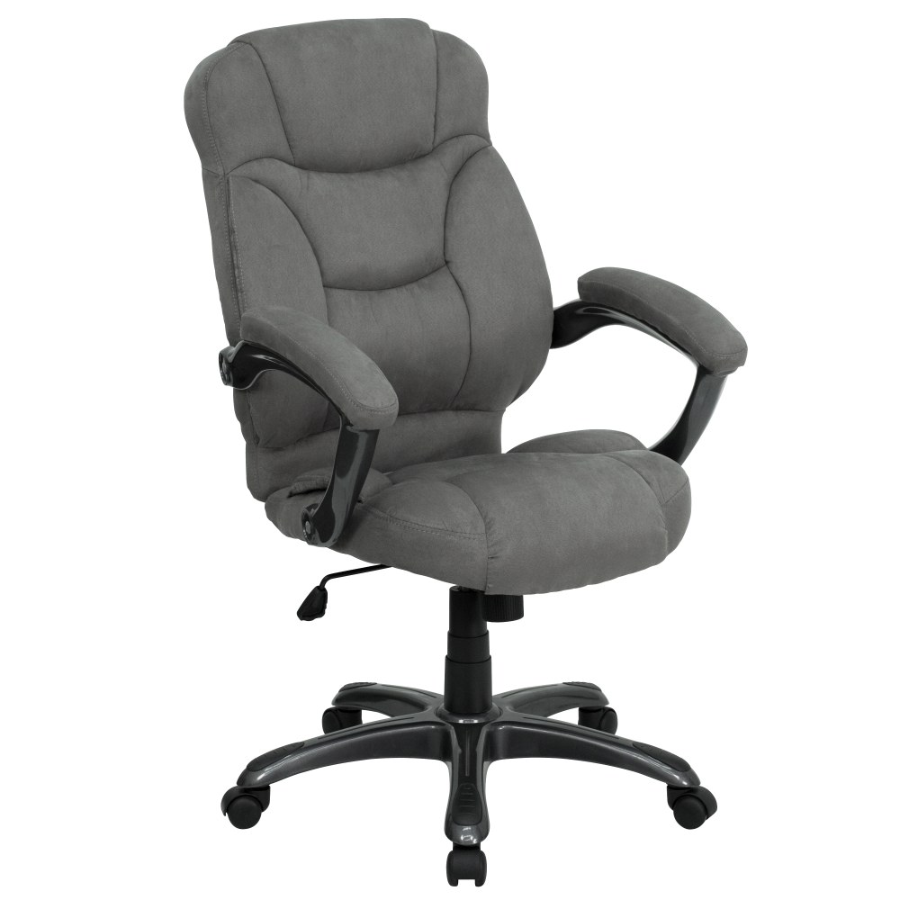 Flash Furniture Ergonomic Microfiber High-Back Chair, Gray/Black/Titanium MPN:GO-725-GY-GG