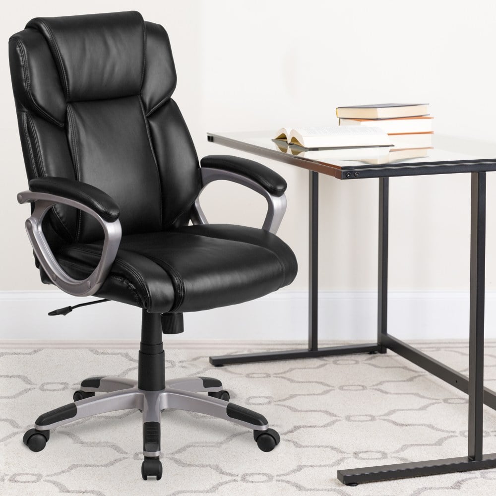 Flash Furniture LeatherSoft Mid-Back Executive Office Chair, Black MPN:GO2236MBK