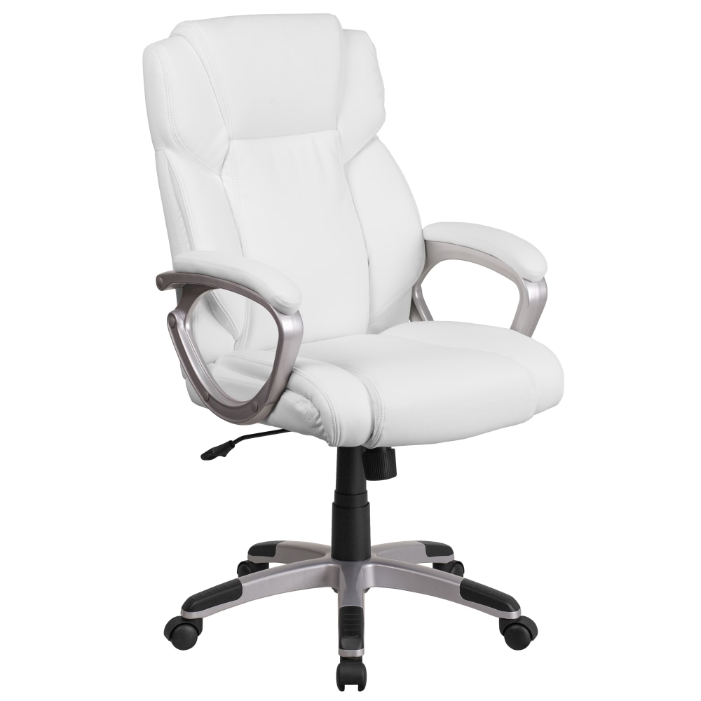 Flash Furniture Carolyn LeatherSoft Faux Leather Mid-Back Executive Office Chair, White MPN:GO2236MWH