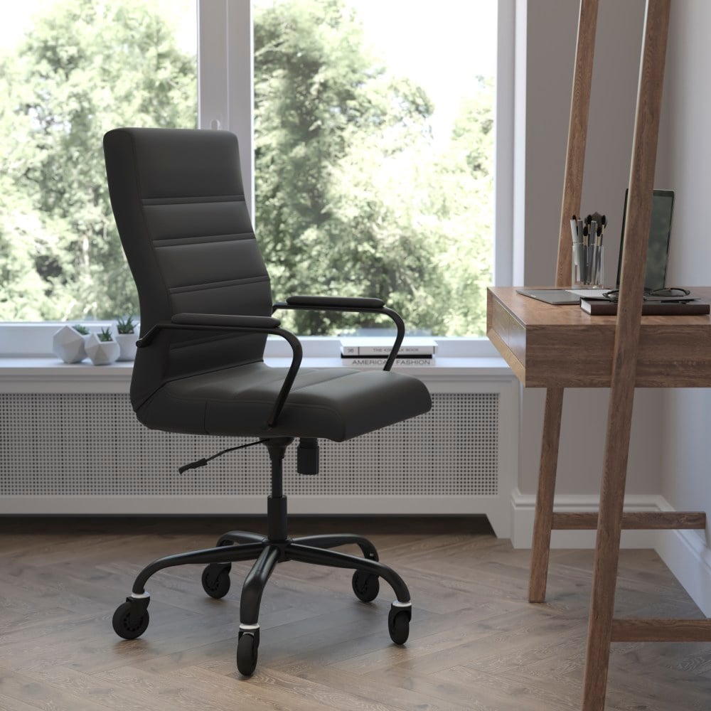 Flash Furniture Whitney Ergonomic Faux Leather High-Back Executive Swivel Office Chair, Black MPN:GO2286HBKBKRLB