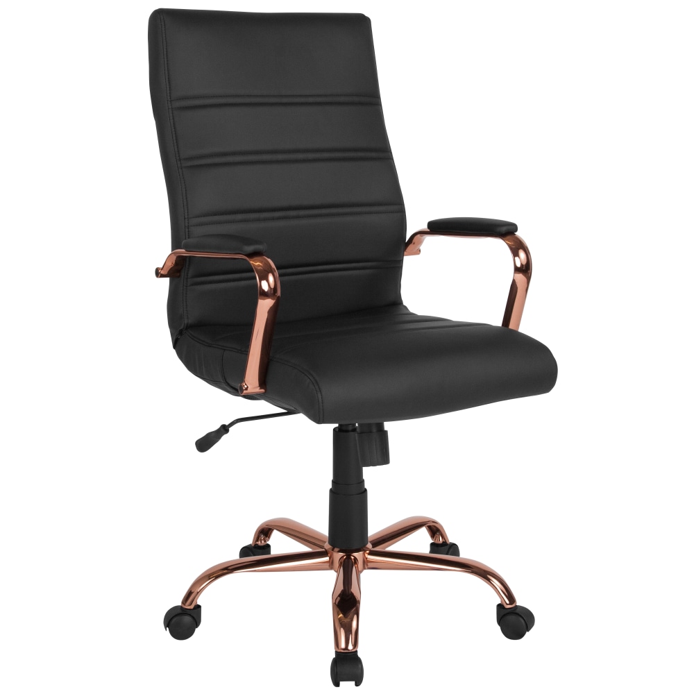 Flash Furniture LeatherSoft Faux Leather High-Back Office Chair, Black/Pink MPN:GO2286HBKRSGLD