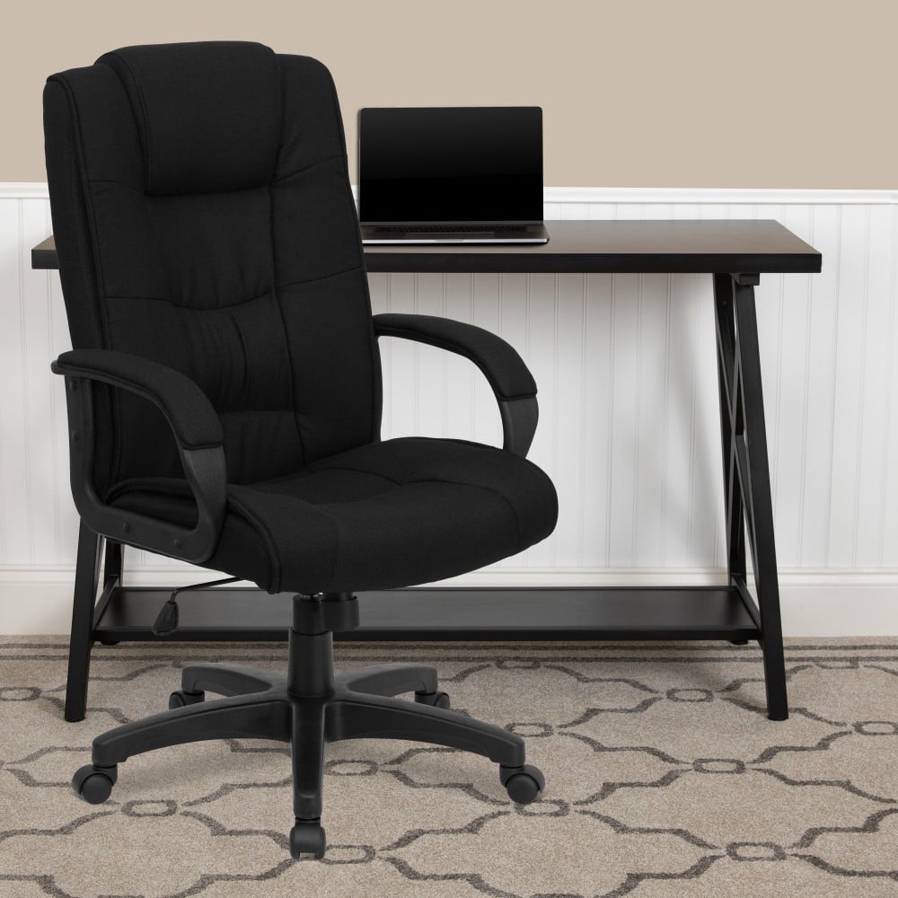 Flash Furniture Multi-Line Stitch Fabric High-Back Executive Office Chair, Black MPN:GO5301BBK