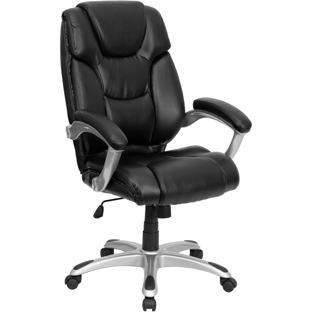 Flash Furniture Ergonomic LeatherSoft High-Back Layered Upholstered Executive Office Chair, Black, GO931HBK MPN:GO931HBK