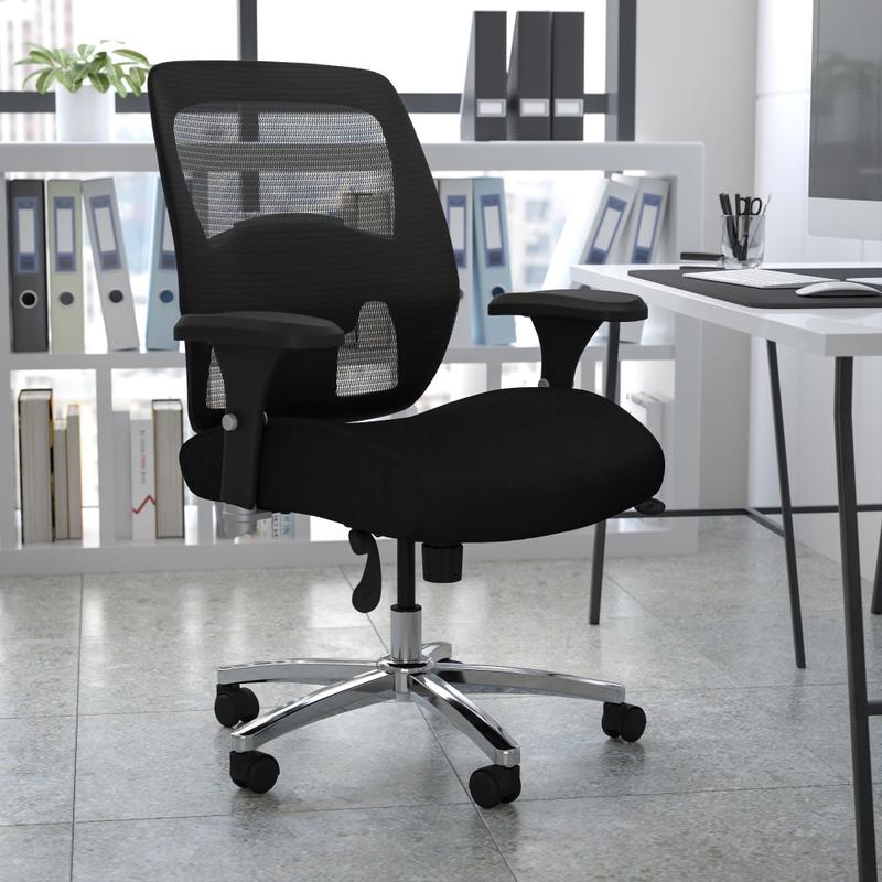Flash Furniture HERCULES Series 24-7 Intensive Use Big & Tall Ergonomic Mesh Office Chair With Ratchet Back, Black/Gray MPN:GO993