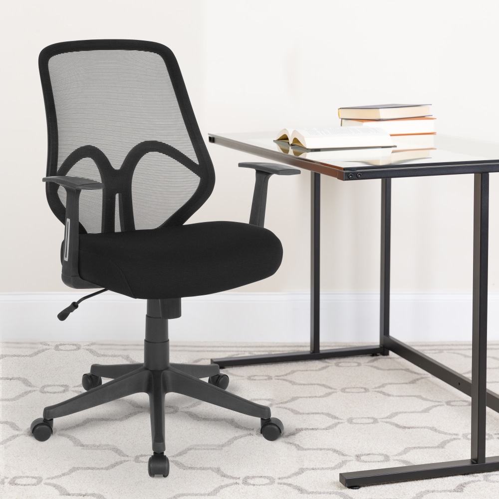 Flash Furniture Salerno Series Ergonomic Mesh High-Back Office Chair With Arms, Black MPN:GOWY193AABK