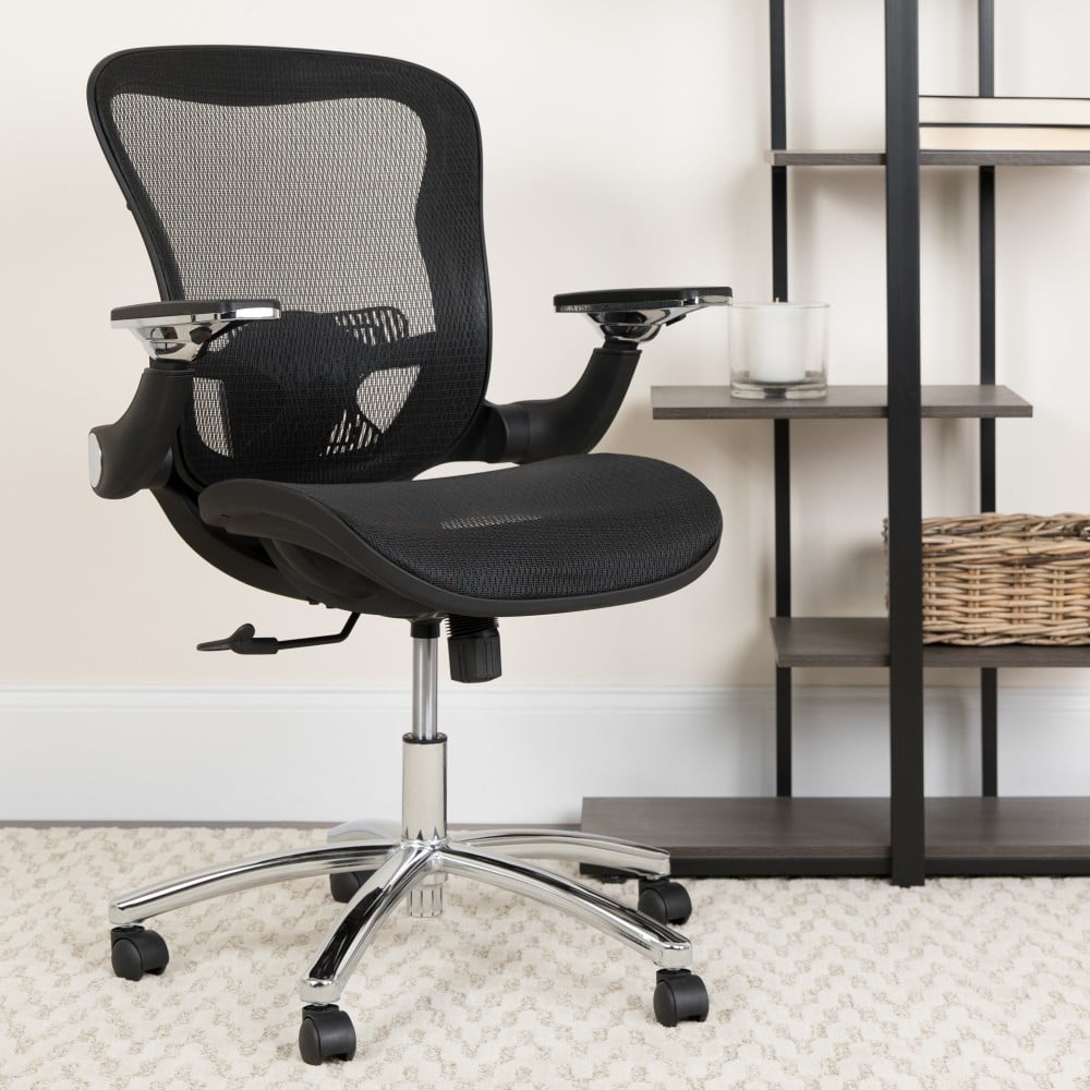 Flash Furniture Ergonomic Transparent Mesh Mid-Back Executive Office Chair, Black MPN:GOWY87