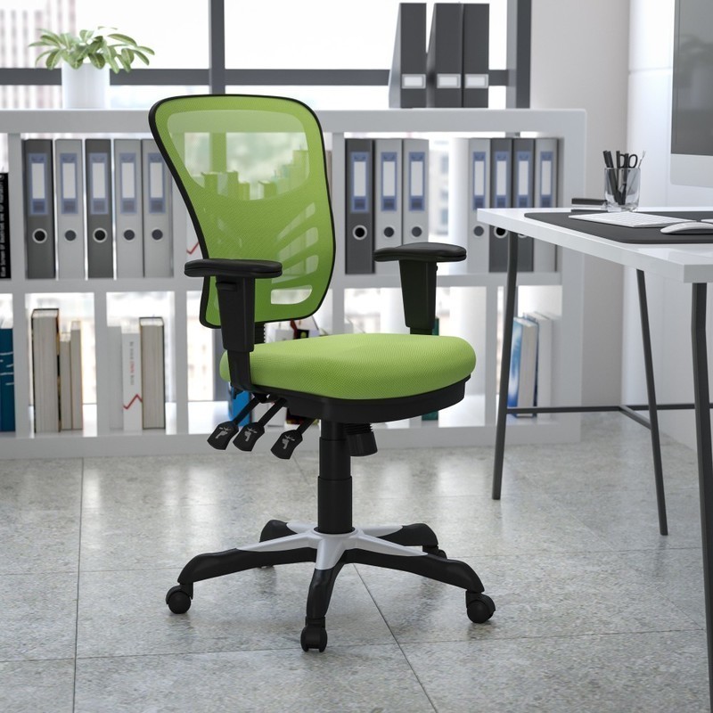 Flash Furniture Ergonomic Mesh Mid-Back Swivel Task Chair, Green/Black MPN:HL-0001-GN-GG