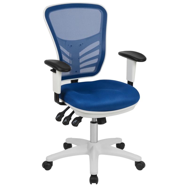 Flash Furniture Ergonomic Mesh Mid-Back Executive Office Chair, Blue/White MPN:HL0001WHBLUE