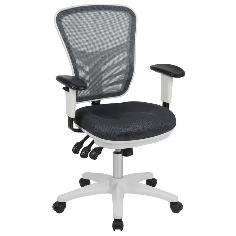 Flash Furniture Ergonomic Mesh Mid-Back Executive Office Chair, Gray/White MPN:HL0001WHDKGY