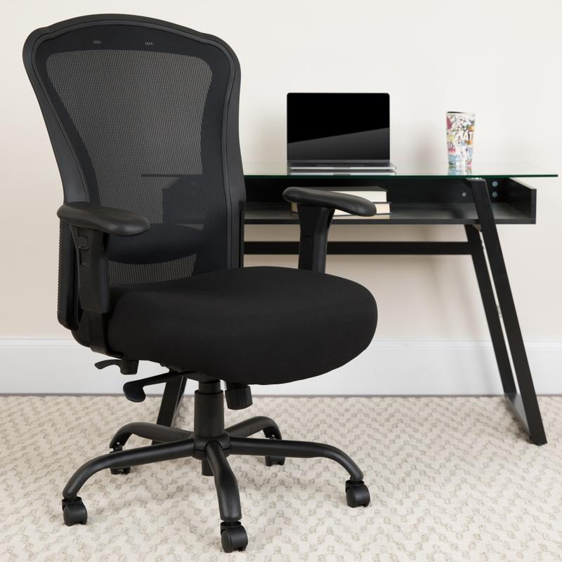 Flash Furniture HERCULES 24-7 Intensive Mesh Big And Tall Multifunction Chair With Synchro Tilt, Black MPN:LQ3BK