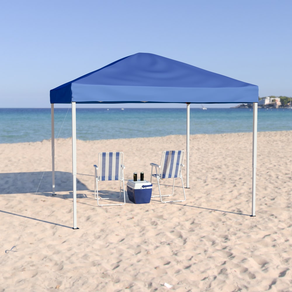 Flash Furniture Outdoor Pop-Up Event Canopy Tent With Carry Bag, 106inH x 116inW x 116inD, Blue MPN:JJGZ1010BL
