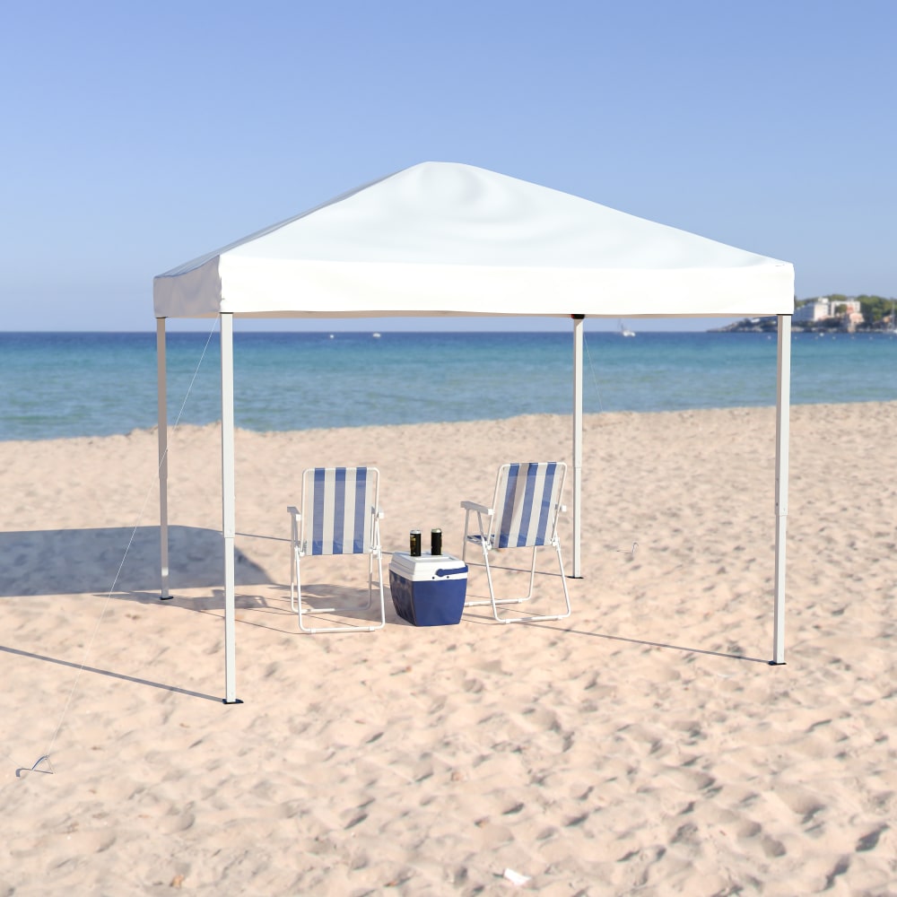 Flash Furniture Outdoor Pop-Up Event Canopy Tent With Carry Bag, 106inH x 116inW x 116inD, White MPN:JJGZ1010WH