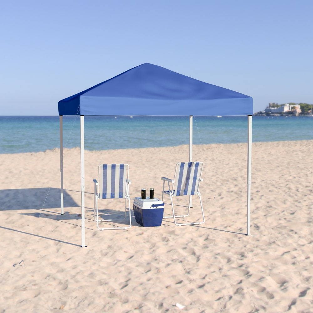 Flash Furniture Outdoor Pop-Up Event Canopy Tent With Carry Bag, 97-1/2inH x 94inW x 94inD, Blue MPN:JJGZ88BL