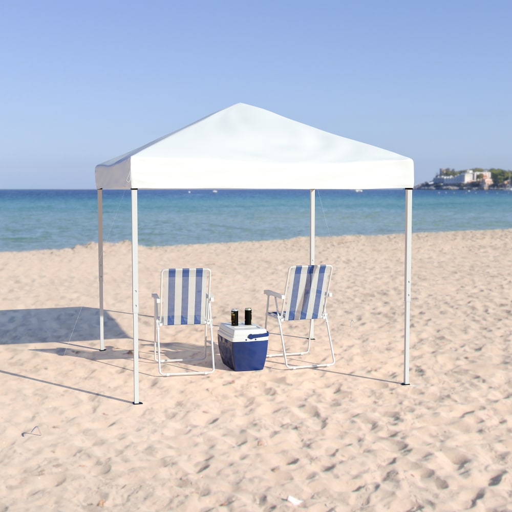 Flash Furniture Outdoor Pop-Up Event Canopy Tent With Carry Bag, 97-1/2inH x 94inW x 94inD, White MPN:JJGZ88WH