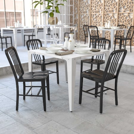 Gael Commercial Grade Black Metal Indoor-Outdoor Chair, PK2 MPN:2-CH-61200-18-BK-GG