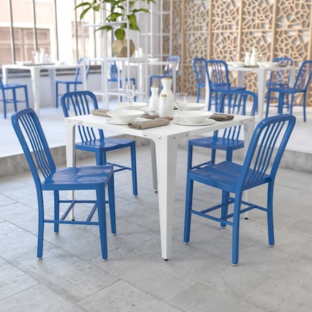 Gael Commercial Grade Blue Metal Indoor-Outdoor Chair, PK2 MPN:2-CH-61200-18-BL-GG