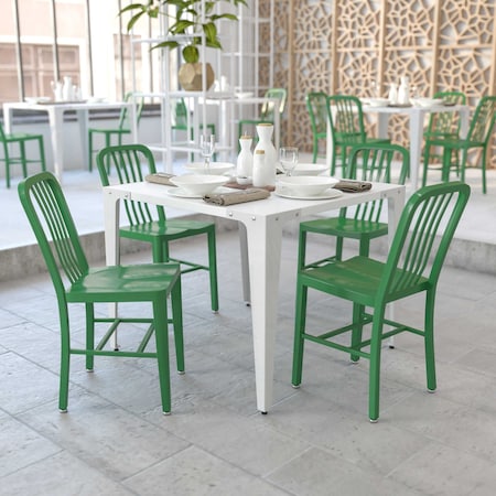 Gael Commercial Grade Green Metal Indoor-Outdoor Chair, PK2 MPN:2-CH-61200-18-GN-GG