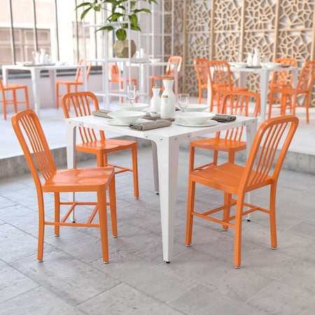 Gael Commercial Grade Orange Metal Indoor-Outdoor Chair, PK2 MPN:2-CH-61200-18-OR-GG