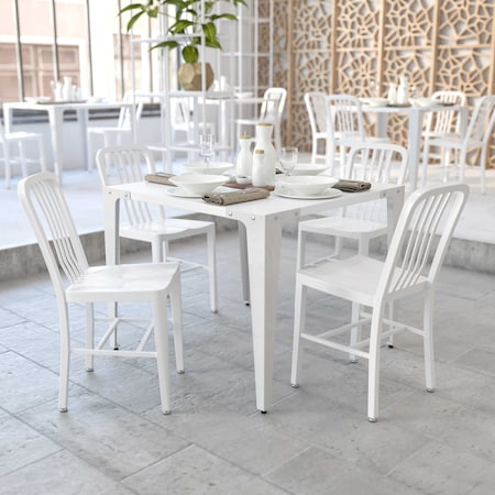Gael Commercial Grade White Metal Indoor-Outdoor Chair, PK2 MPN:2-CH-61200-18-WH-GG