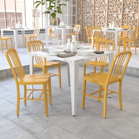 Gael Commercial Grade Yellow Metal Indoor-Outdoor Chair, PK2 MPN:2-CH-61200-18-YL-GG