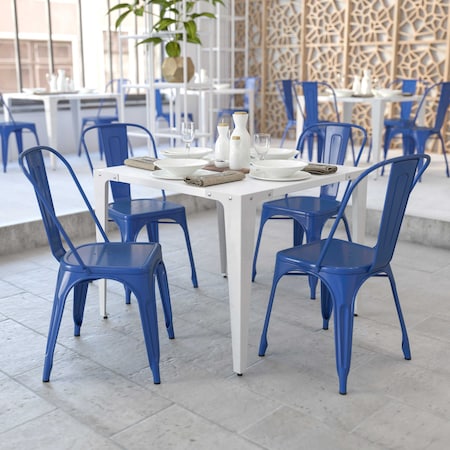Blue Metal Indoor-Outdoor Stackable Chair, PK4 MPN:4-CH-31230-BL-GG