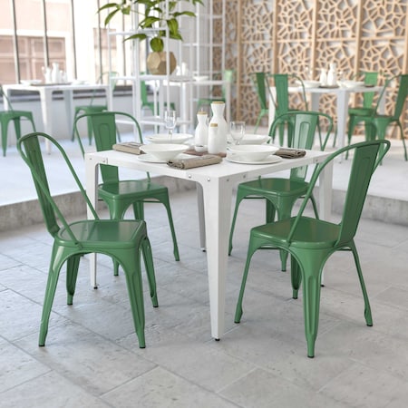 Green Metal Indoor-Outdoor Stackable Chair, PK4 MPN:4-CH-31230-GN-GG