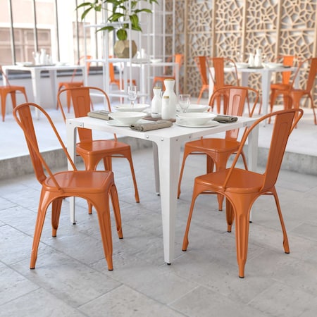 Orange Metal Indoor-Outdoor Stackable Chair, PK4 MPN:4-CH-31230-OR-GG