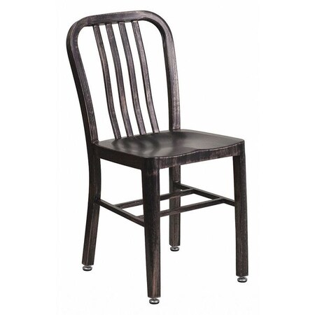 Gael Commercial Grade Black-Antique Gold Metal Indoor-Outdoor Chair MPN:CH-61200-18-BQ-GG