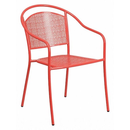 Coral Steel Patio Arm Chair with Round Back MPN:CO-3-RED-GG