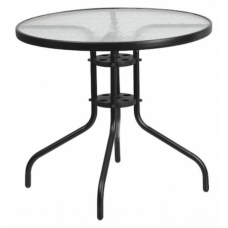 Bellamy 31.5'' Round Tempered Glass Metal Table MPN:TLH-070-2-GG