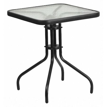 Barker 23.5'' Square Tempered Glass Metal Table MPN:TLH-073A-1-GG