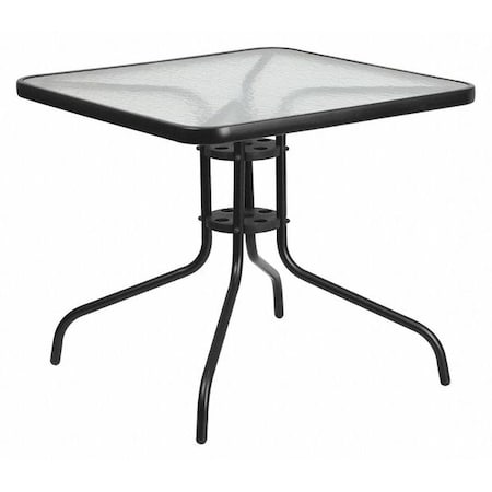 Barker 31.5'' Square Tempered Glass Metal Table MPN:TLH-073A-2-GG