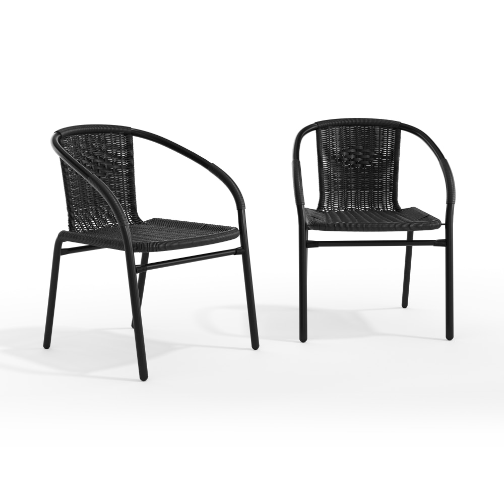 Flash Furniture Lila Restaurant Stack Chairs, Black, Pack Of 2 Chairs MPN:2TLH037BK