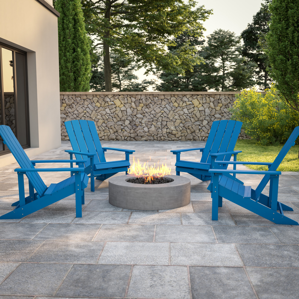 Flash Furniture Charlestown Adirondack Chairs, Blue, Set Of 4 Chairs MPN:4JJC14501BLU