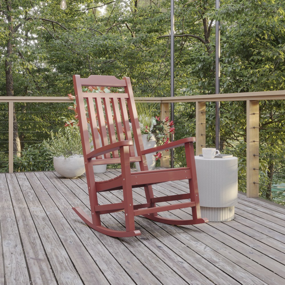 Flash Furniture Winston All-Weather Rocking Chair, Red MPN:JJC14703RED