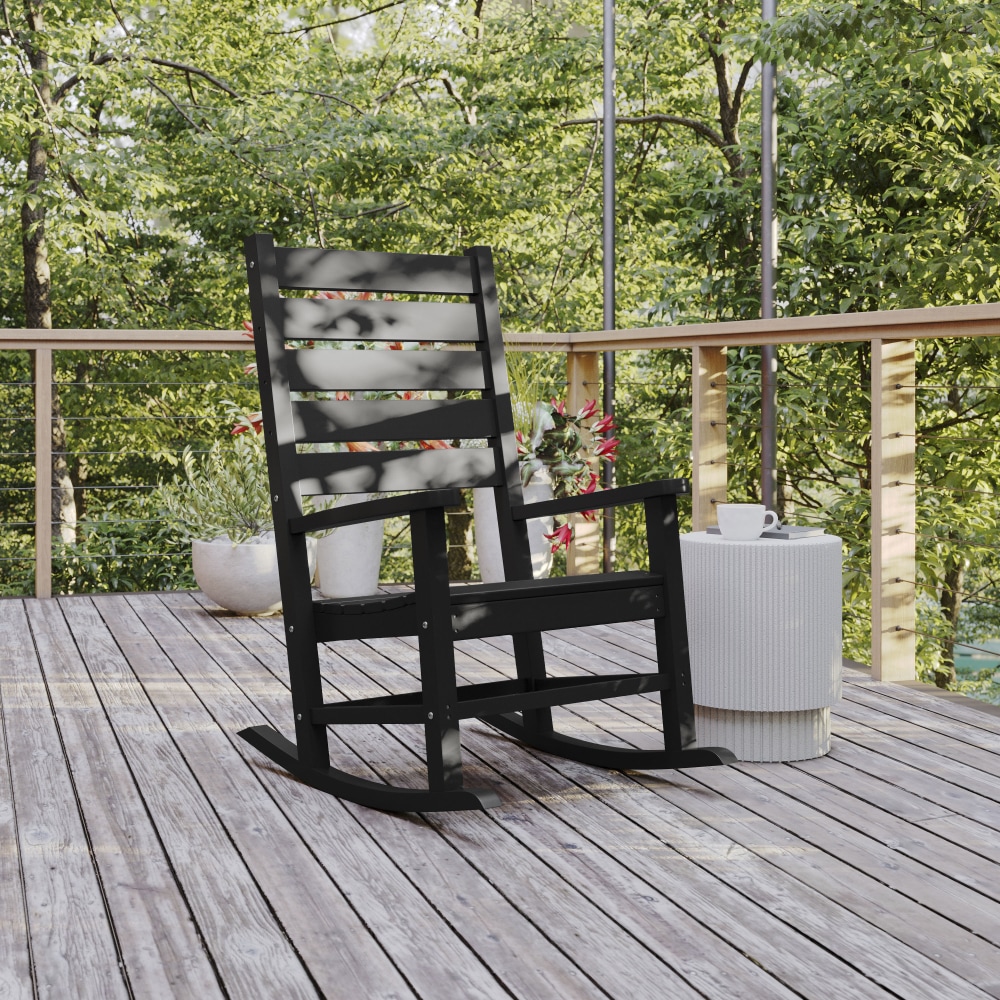 Flash Furniture Manchester All-Weather Rocking Chair, Black MPN:LEHMP2002110BK