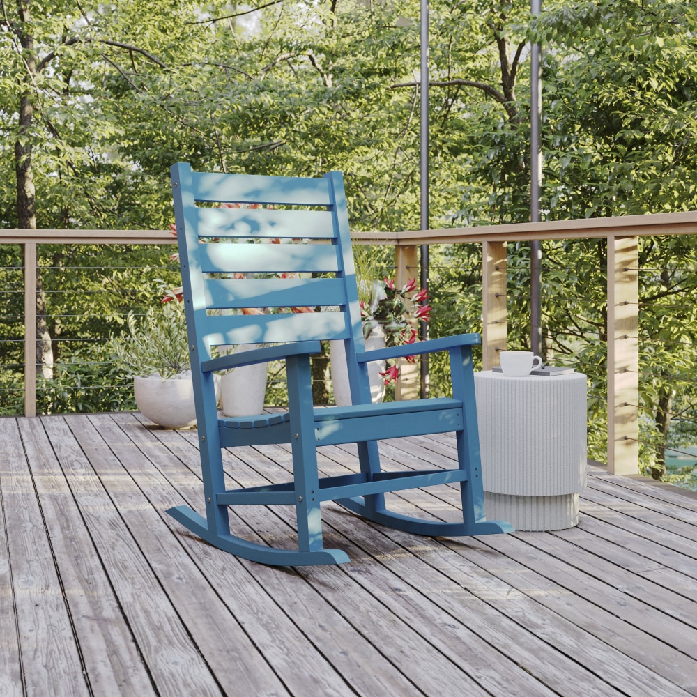 Flash Furniture Manchester All-Weather Rocking Chair, Blue MPN:LEHMP2002110BL